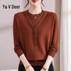 Yalu Women's Mid-Age Casual Long Sleeve Knit Sweater