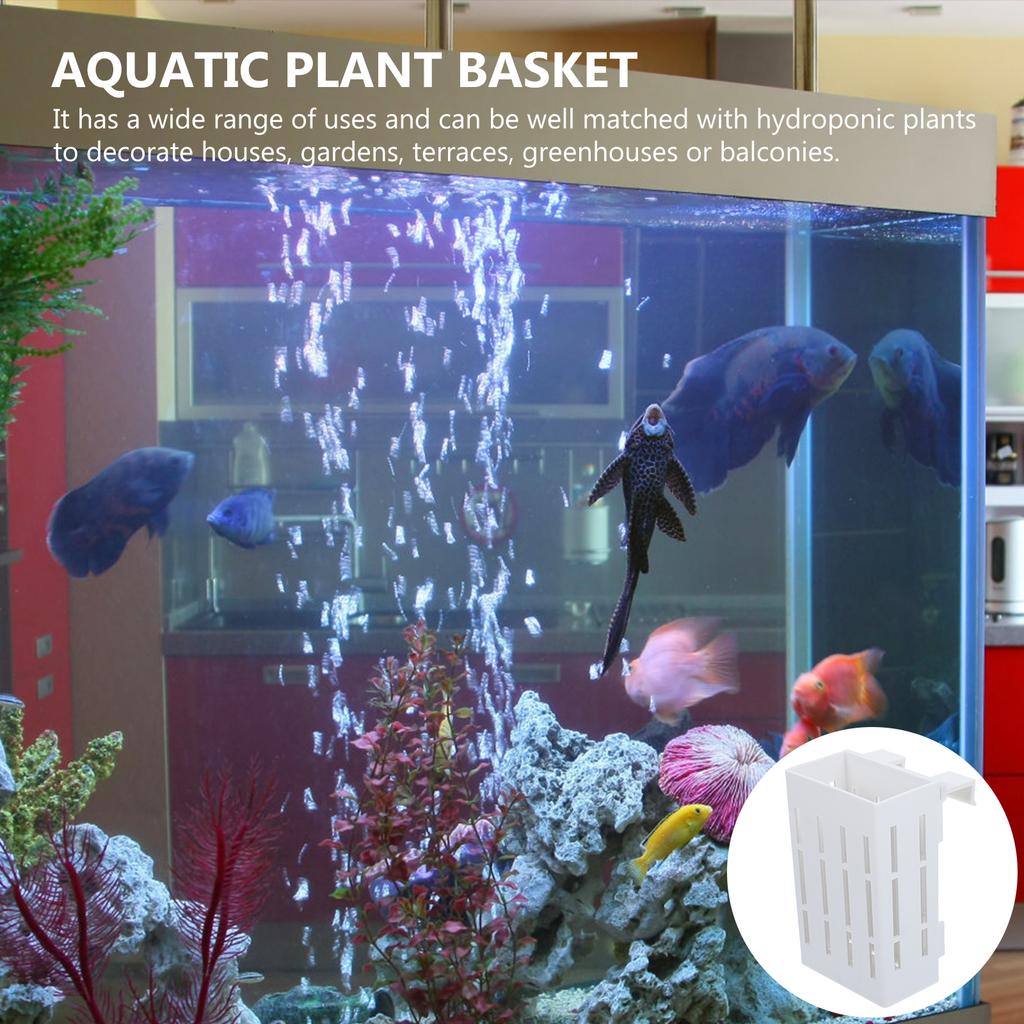 3Pcs Aquarium Plant Holder Premium Plastic Hanging Plant Pot for Fish Tank Aquatic Plants Healthy Growth Baskets