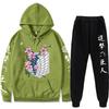 Attack On Titan Anime Hoodie Sweatpants Set Teen Casual Streetwear 2-Piece