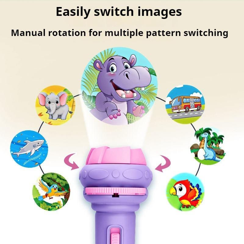 Kreskówkowy projektor dla dzieci, mini projektor, zabawka do wczesnej edukacji dla niemowląt