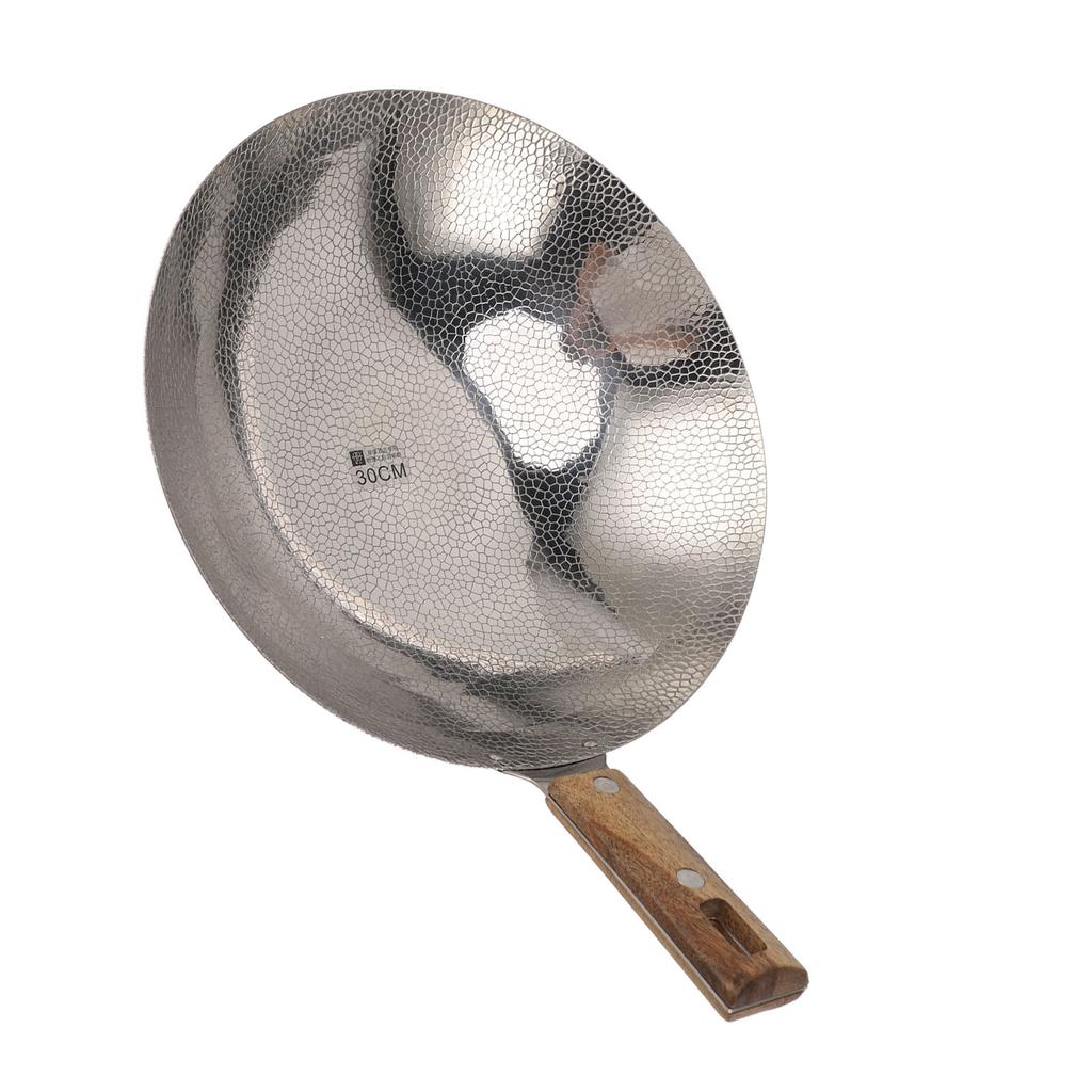 Pánev s dřevěnou rukojetí Rychlé zahřívání Nerezová ocel 304 Multifunkční Nepřilnavá pánev Wok