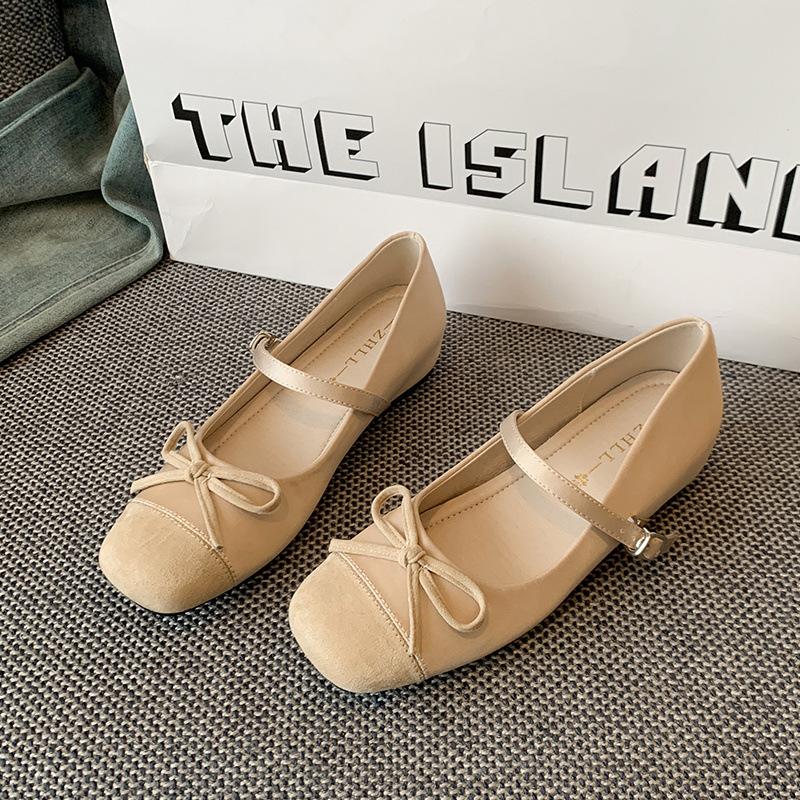 inner height increase women's single shoes square head Mary Jane women's shoes casual small red shoes fat feet wide feet large size women's shoes