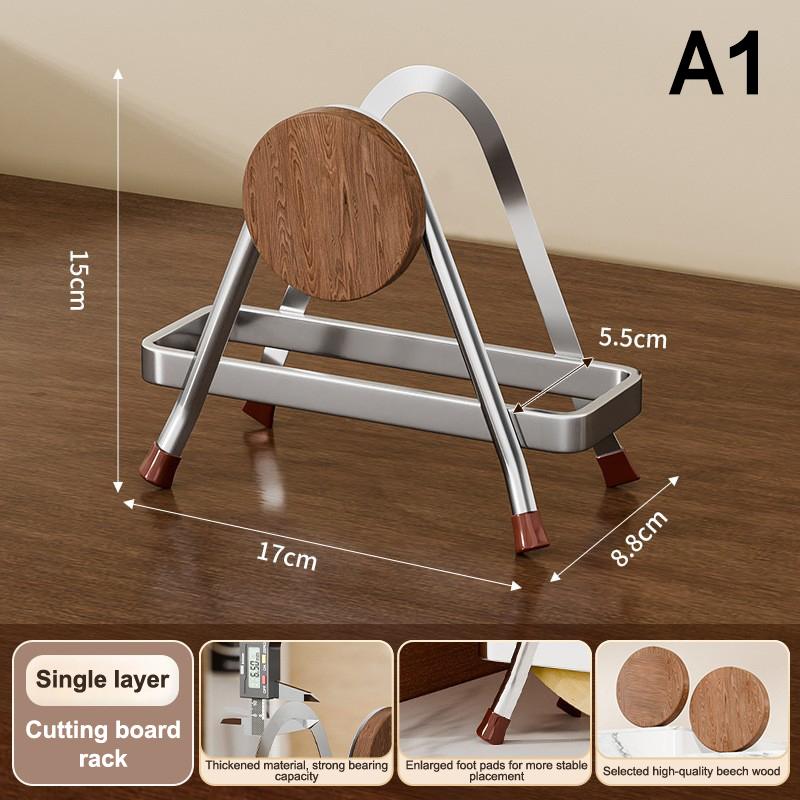Multi-Purpose Stainless Steel Cutting Board Holder Rustproof Space Saving Chopping Board Durable Shelving Dish Stand
