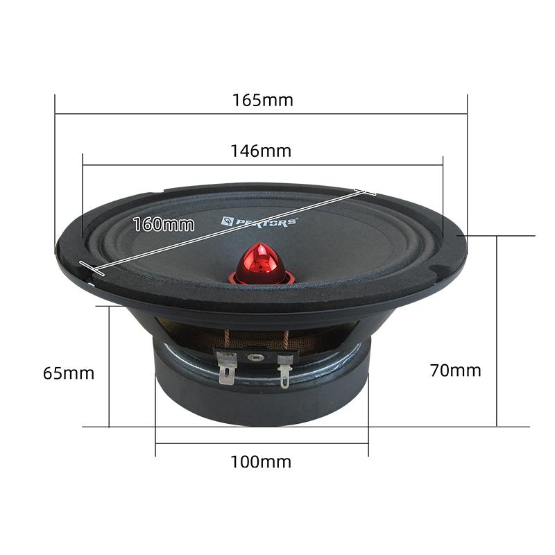 6.5 Inch Car Stereo Mid Range Woofer Integrated Vehicle Speaker 650W, 4 Ohm Mid-bass Suitable for Car Audio Modification