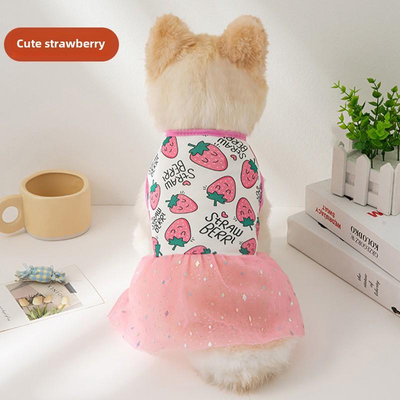 New Cat Dog Mesh Skirt Princess Dress Summer Ultra-thin Cool Cat Pet Clothes