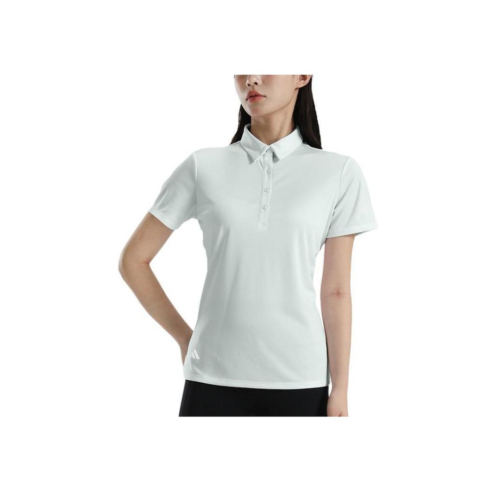 adidas Polo de Golfe Feminino Slim Fit Manga Curta Tops Verde Cristal-Esmeralda JC9237