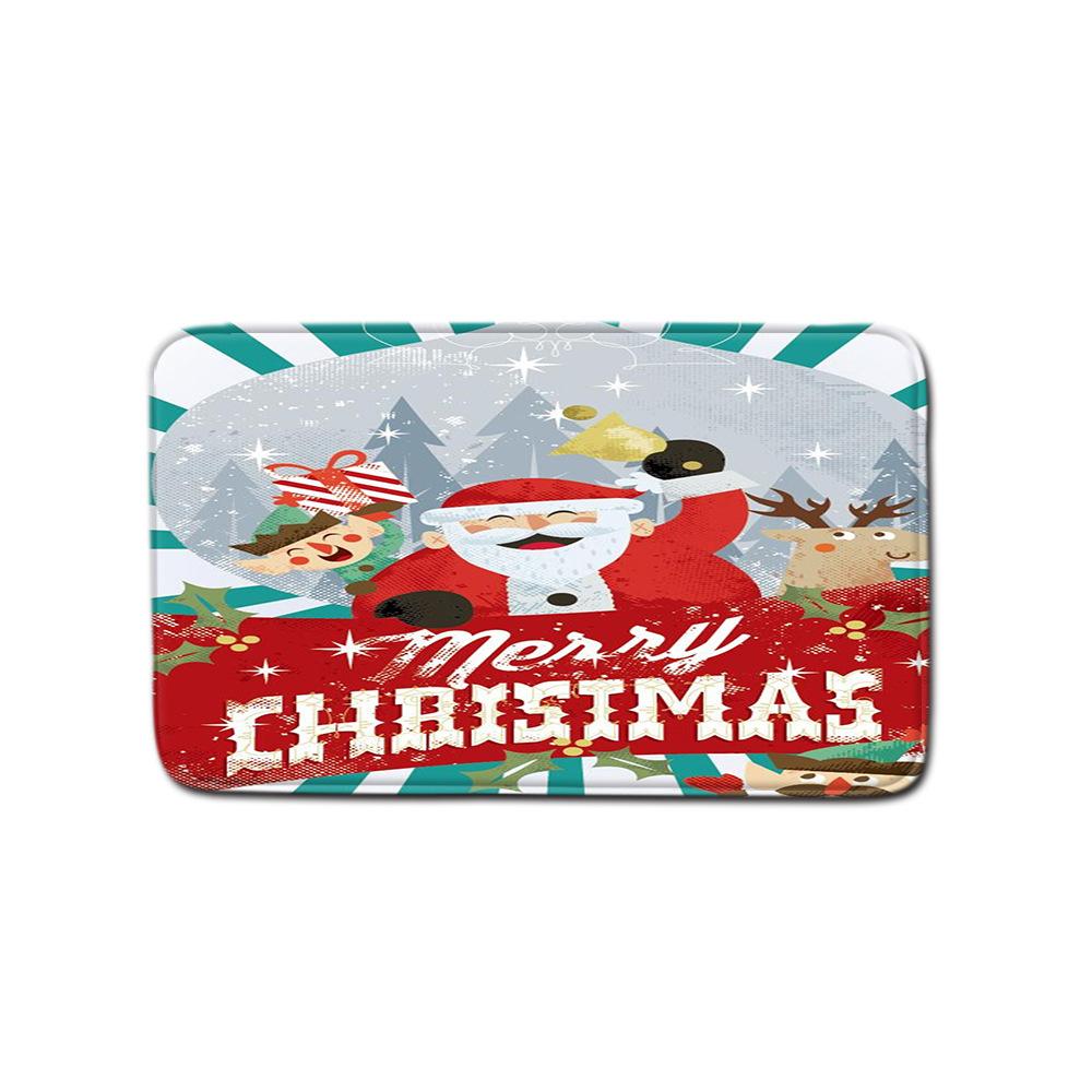 Christmas Toilet Seat Shower Curtain Four-Piece Printed Floor Mat Set Bathroom Floor Mat Bedroom Absorbent Door Mat Carpet