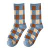 Women's  And Winter Striped Blue Plaid Sports Socks