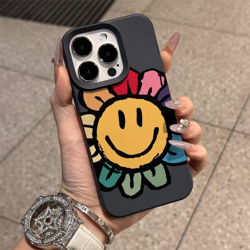 Color Sunflower for iPhone Apple 17/16 Pro Phone Case 14 Liquid 13 Personality 12 Smiley Face 15 Soft
