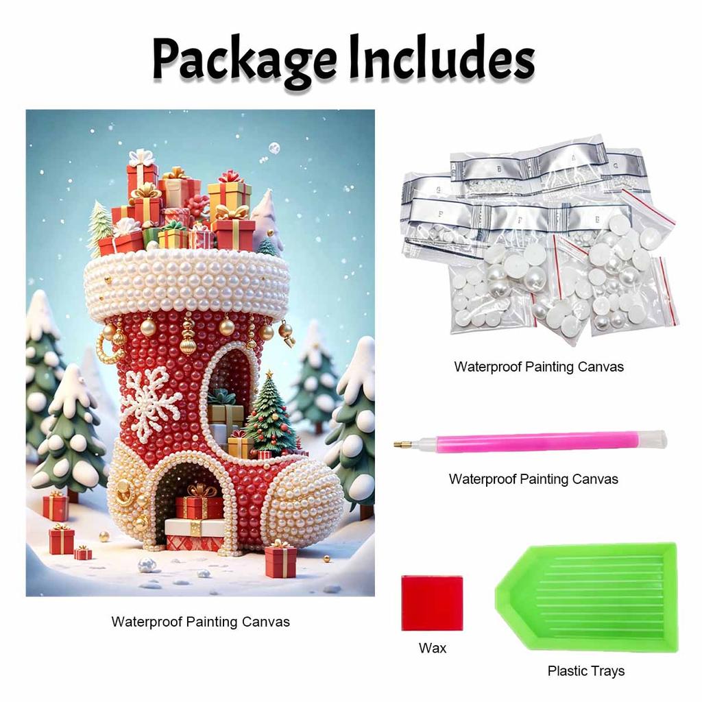 Christmas pearl painting art painting kit festive gift stocking handmade diy home decoration painting