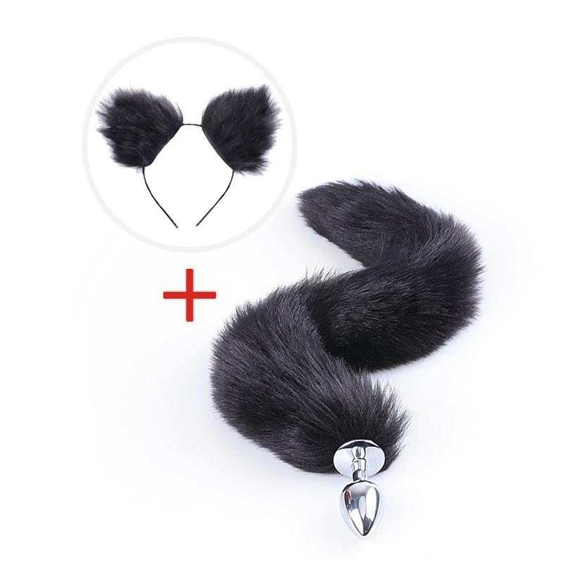 Meilang Ears Fox Tail Butt Plug Metal Anal Plug Sex Toys Adult Toys Couple Sex Product