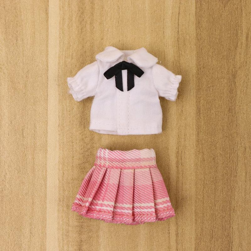 OB11 Doll Uniform Tie Shirt JK Striped Skirt Clothes School uniform, Student Set, JK Uniform, 12 points, BJD Clothing 1/12