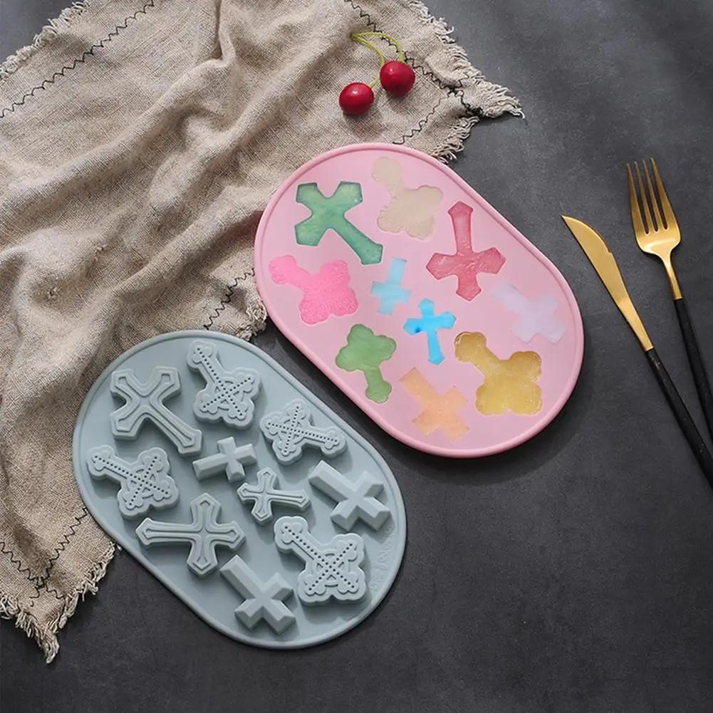 Retro Cross Silicone Cake Mold Ice Cubes Chocolate Cookies Biscuit Resin Mold Multifunctional Household Kitchen DIY Baking Tool