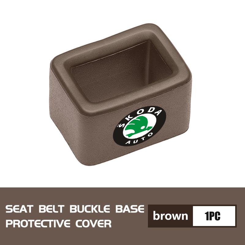 VIJT4 For Skoda Car Seat Belt Protective Buckle Anti-scratch Cover S Kodiaq Octavia 2 3 Yeti Karoq Rapid Fabia VII VRS