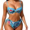 European and American Trend Printing Neck Sling Sexy Bikini Split Strap Hot Spring