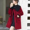 Versatile Color-Block Doll Collar Wool Coat: Korean Style, Mid-Length, Age-Reducing, Petite Loose Fit for Women (Autumn/Winter)