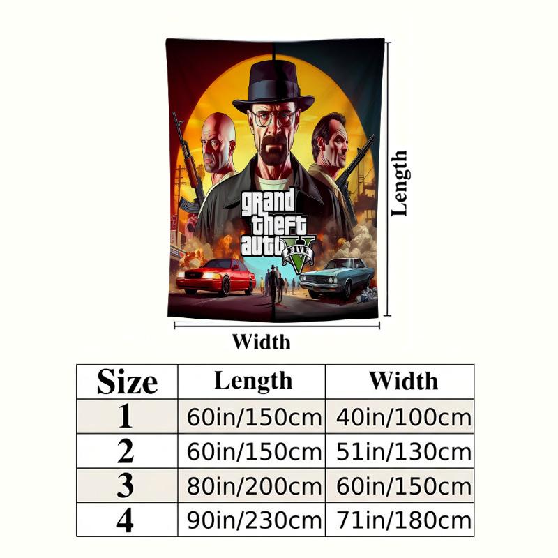Grand Theft Auto Wall Tapestry Aesthetic Wall Hanging Printed Fabric Blanket Decorative Tapestries For Bedroom Living Room Home Decor