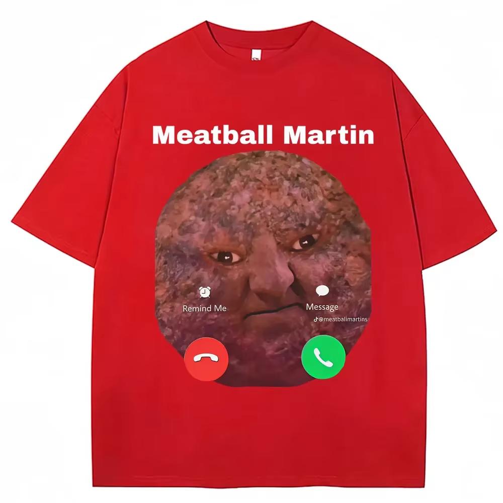 

Funny Meatball Martin T-shirt for Womenunisex Humorous Retro Autumn Casual Oversized Shirt Casual Tee Comfortable Funny S
