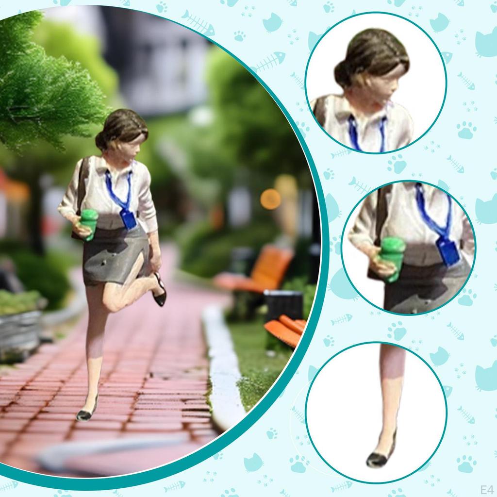 1/64 Female Figure Model Miniature Architectural Piece for Scene Creation