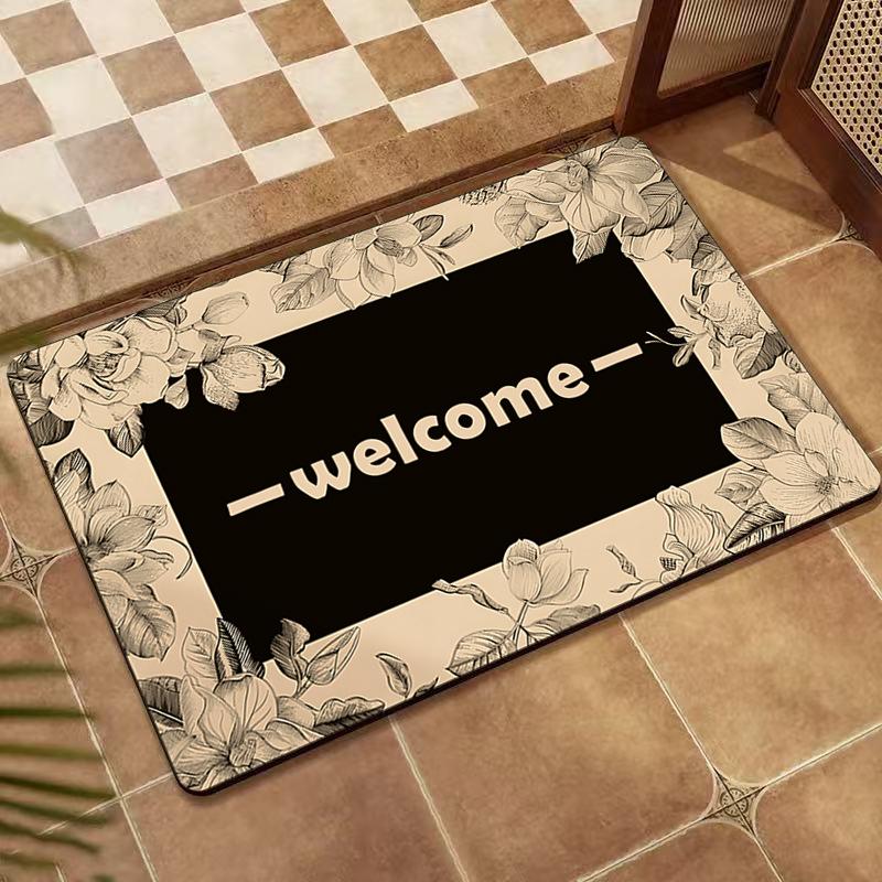 American Retro Non-Slip Diatomaceous Earth Floor Mat - Wear-Resistant Entrance and Bathroom Mat