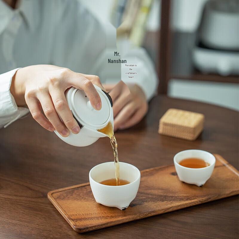 Mr. Nanshan Panda Ceramic Travel Kung Fu Tea Set (1 Pot, 2 Cups)