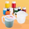 Silicone Split Cup with Handle 17oz Paint Pouring Fluid Art Cup Mixing Measuring Cup with Tip Nozzle DIY Crafts Supplies Resin Art Accessories
