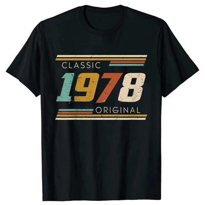 Novinka Vintage Vyrobeno v roce 1978 46. 46 let Staré Tričko Streetwear Krátký Rukáv Dárky k Narozeninám Letní Styl Tričko Pánské Oblečení