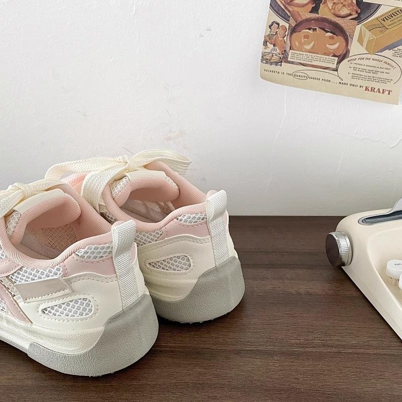 Niche design thin sports board shoes summer new transparent net little white shoes women