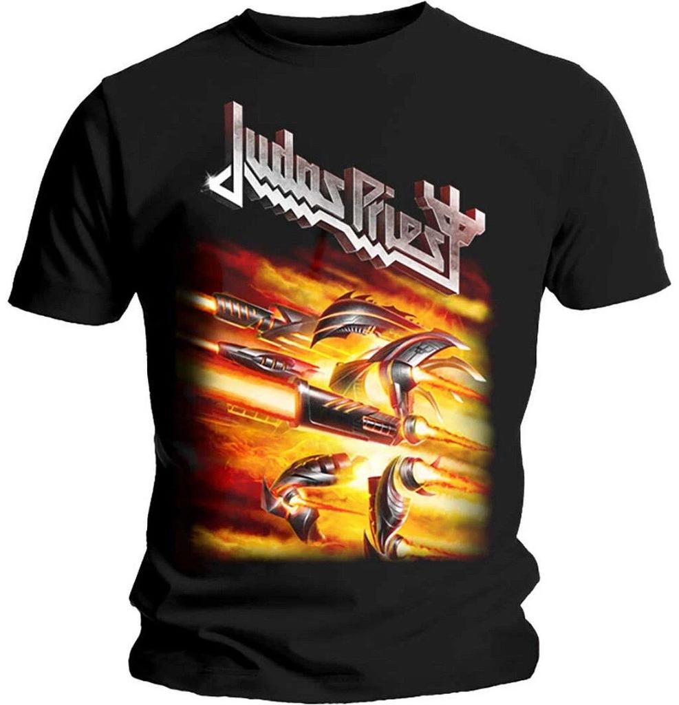 American Retro Judas Priest Firepower Shirt Heavy Metal T-shirt Summer New Retro Fashion Men's and Women's Streetwear