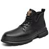 Fashion New Men Brand Mens Sneakers Male Comfortable Ankle Boots Leather Fashion Walking Shoes Hot Sale Men's Lace-Up Motorcycle Boots