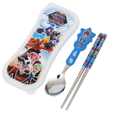 Dinocore Evolution Lumi Set Étui Cuillère PL052, couleurs mélangées, 1 set, cuillère + baguettes + étui