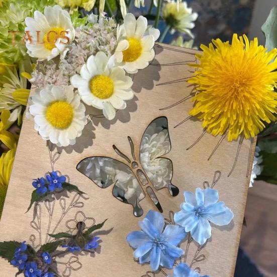 Wooden Flower Trail Board Flower Leaf Collector Board DIY Plant Floral Arrangement Collection Display Tray Decoration Kids Adults Birthday Christmas