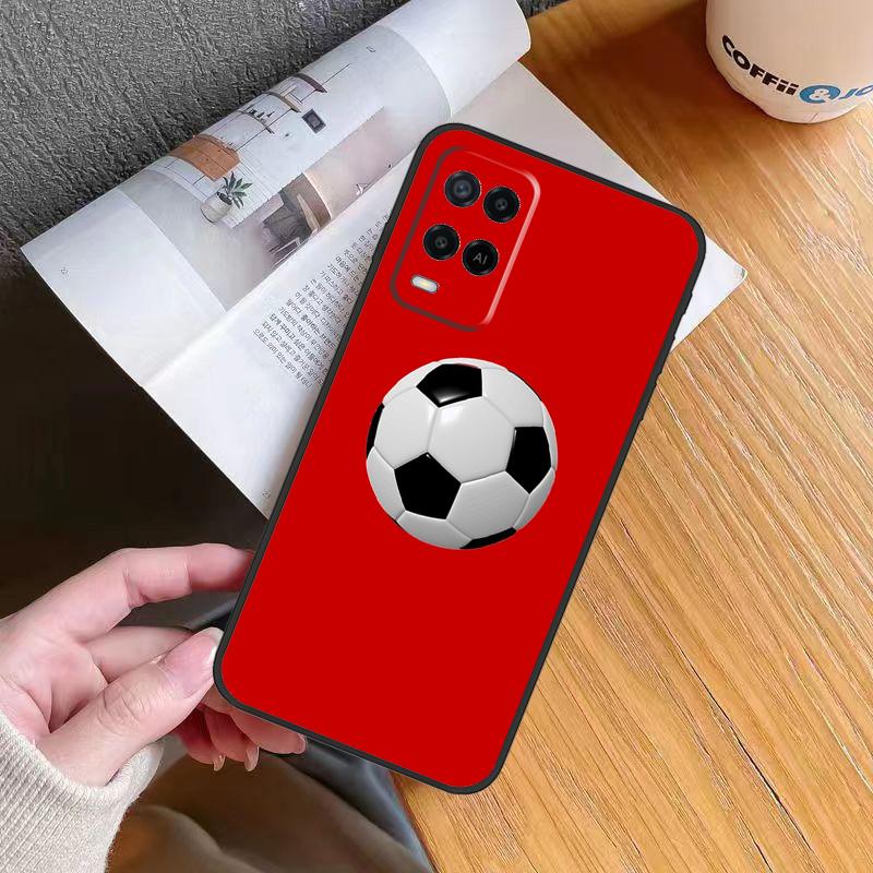 Football Soccer Ball Case For OPPO A17 A16 A15 A78 A98 A54 A74 A94 A76 A96 A77 A52 A72 A5 A9 A53 A54s A57s Cover