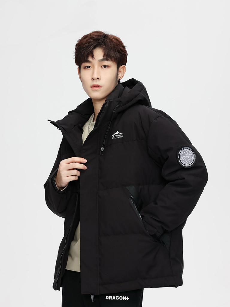 

Пуховик-пуховик из пуха белой утки на зиму: Толстый, Теплый и Ветрозащитный для Пар XL чёрный