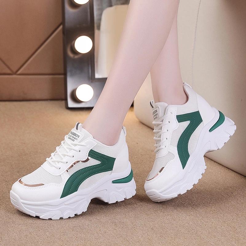 Fashion Shoes Female 2025 New Lace-up Women's Vulcanize Shoes Fashion Mesh Plus Size Outdoor Slip-Resistant Comfortable Casual Shoes