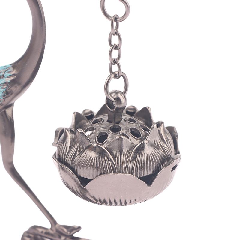 Crane Incense Burner Holder Stove Lotus Incense Burner Antique Alloy Lotus Hanging Stove Tea Ceremony Craft Household Decoration