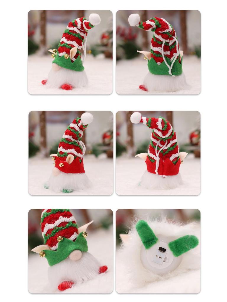 Týdenní vánoční svítící elfí panenka přívěsek figurka