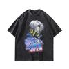 Vintage Street Cartoon Print Oversize Old Short-Sleeved T-Shirt Men'S And Women'S Hip Hop Loose Half-Sleeved Tee Shirt