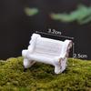 Mini Imitation Solid Wood Tables and Chairs Micro Landscaping Resin Square Wooden Tables Chairs Benches Miniature Ornaments