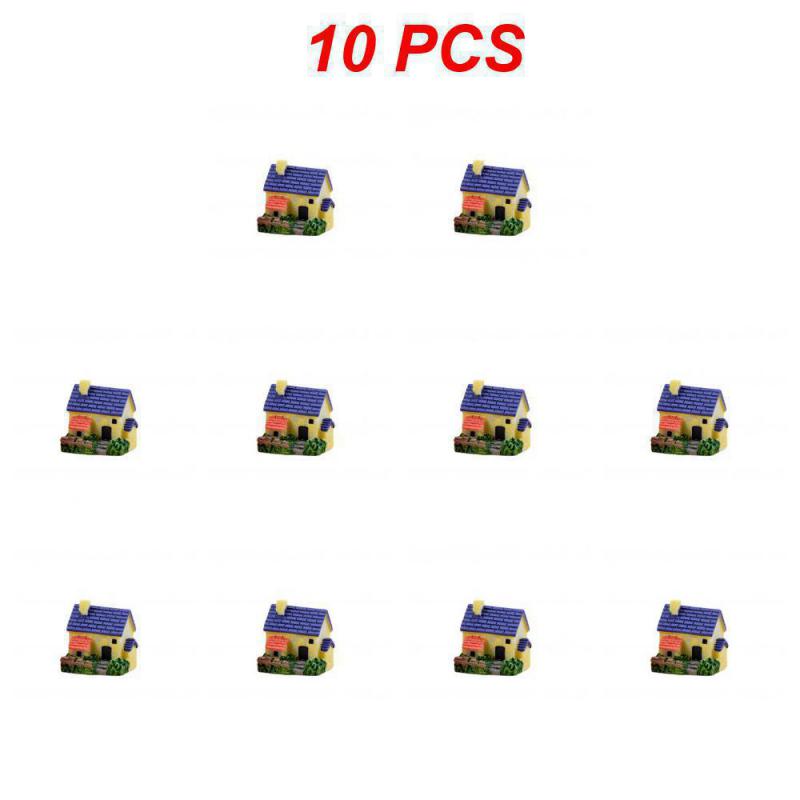 1~10PCS Mini Castle Small House Fairy Garden Miniatures Terrarium Figurines Crafts Figure Moss Ornament Micro Landscape