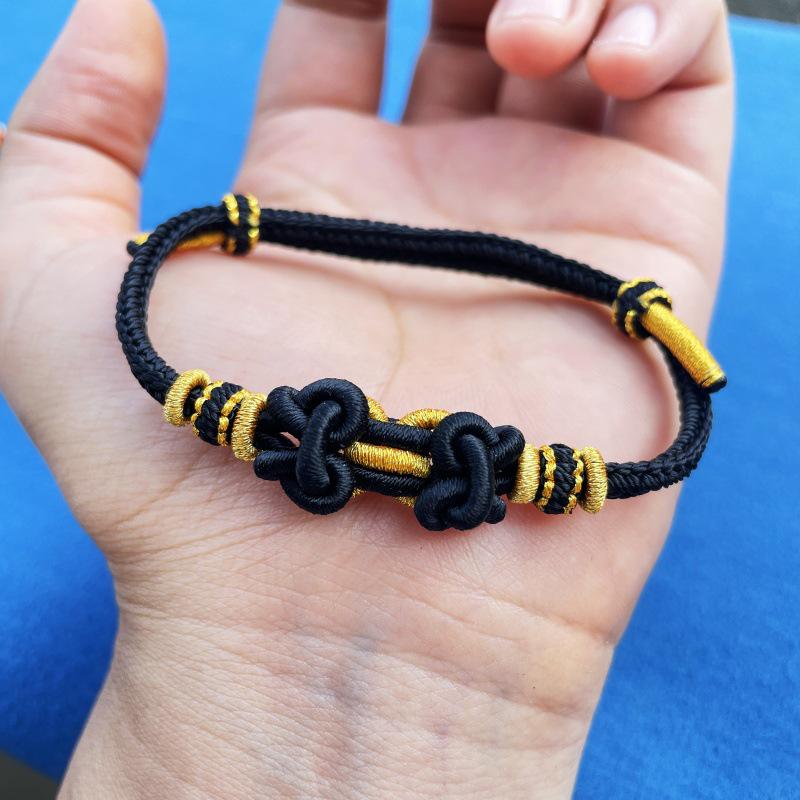 Adjustable Red Hand-Woven Horse Year Bracelet for Men & Women