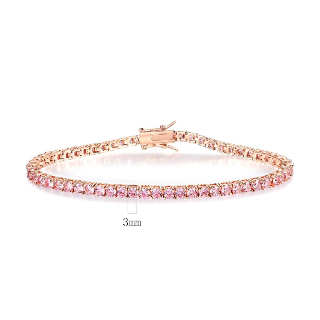 Europäischer & Amerikanischer Hot Sale: Kupferbeschichtetes Zirkon- und Gold-Tennisarmband - Luxuriös Elegant