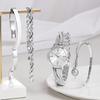 TIME100 Elegant Women's Watch Gift Set with 3 Bracelets Silver Quartz Watch Gift Wrapped