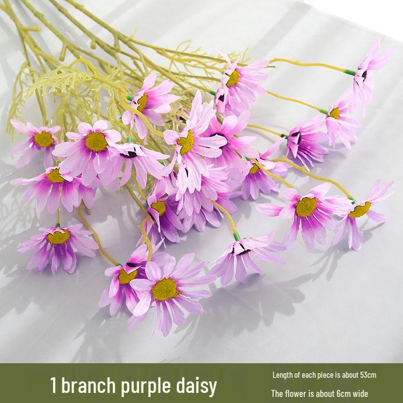 Daisy & Chrysanthemum Artificial Flower Bouquet: 5-Head Chamomile for Wedding, Home, Photography Decor