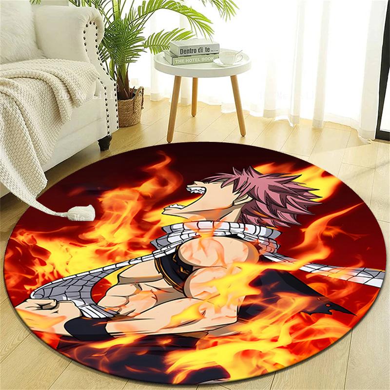 1pc Fairy Tail1 Design Printed Area Round Carpet for Bedroom Living Room Home Decor Rugs Mat Non Slip Mat Rug for Bedside