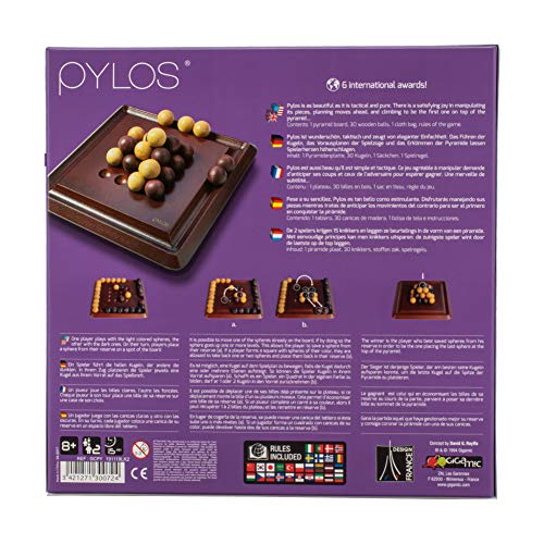 Gigamic PYLOS Board Game, a stylish French-made tabletop game for kids and adults, perfect for brain training and educational play. [Imported]