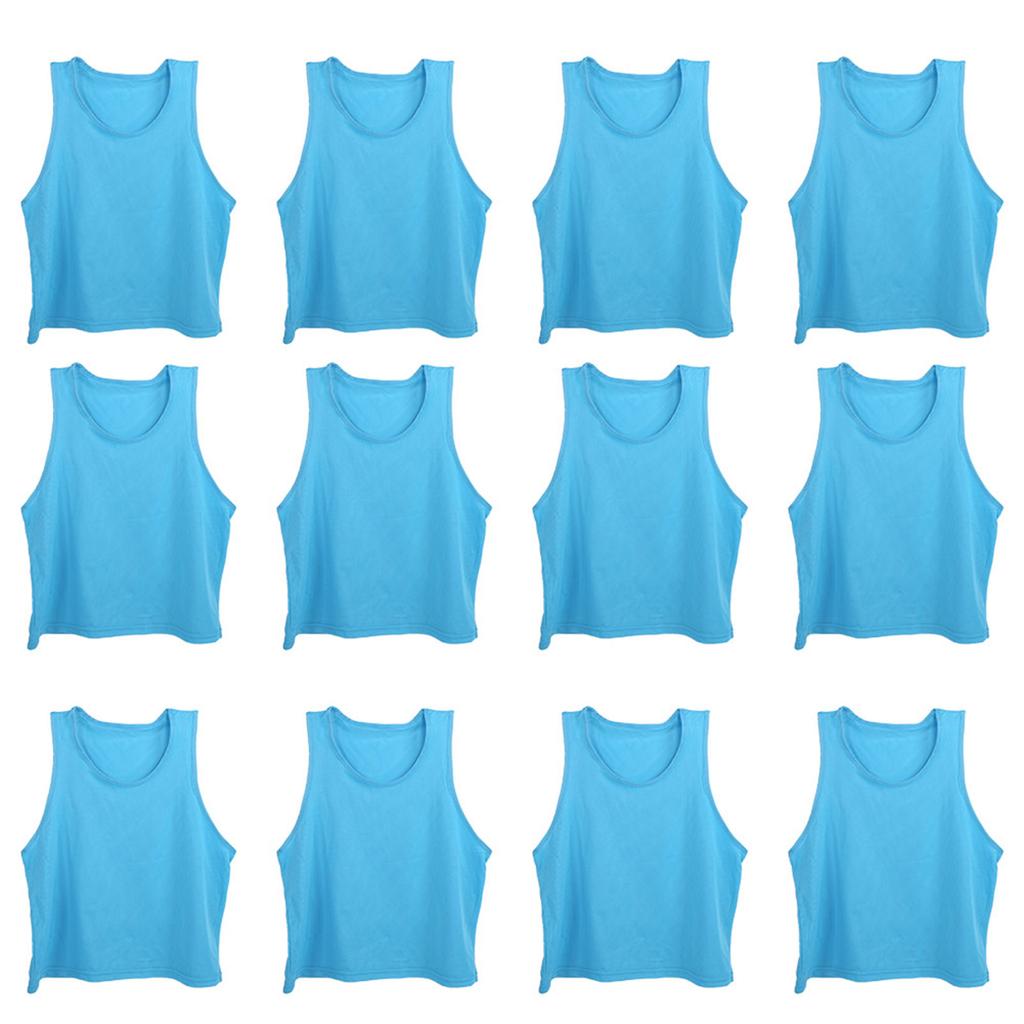 12pcs Kid Training Vest Breathable Mesh Team Practice Pinnies Free Size for Soccer Basketball Outdoor Sports