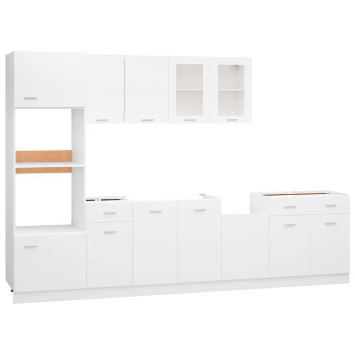 VidaXL Set of 7 "Lyon" Kitchen Furniture In White Engineered Wood 3067623