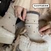 Winter Lace Color-Blocking Polka Dot Wool Socks Thickened Warm Birkenstock Stockings Piled Up With Socks