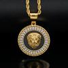 Hip Hop Gold Color Plated Iced Out Micro Pave Cubic Zircon Lion Head Pendant Necklace Charm for Men Jewelry Gifts